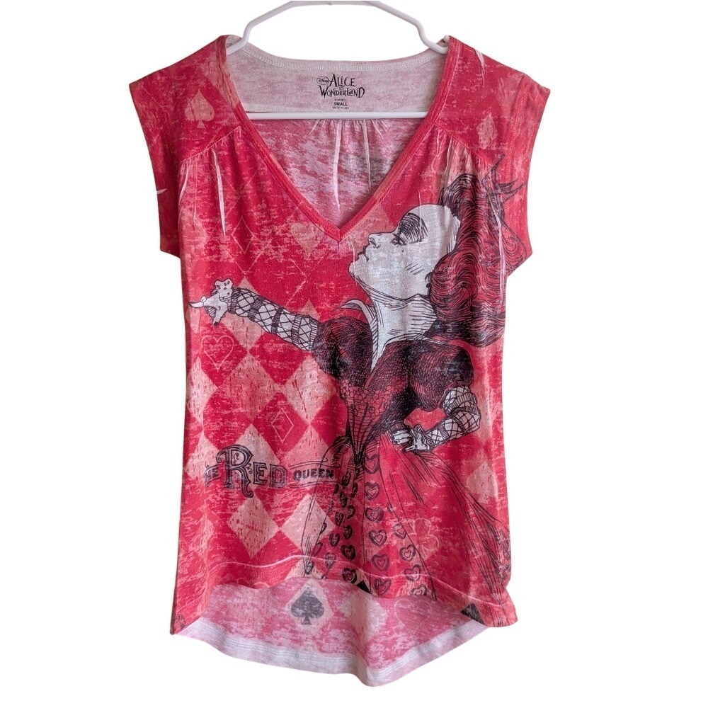 Disney Y2K Novelty Alice & Wonderland The Red Queen Tee Shirt Grunge